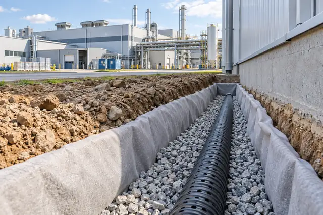 Fabrika: drenaj uygulaması; arka planda ilgili yapının görüldüğü temsili görsel